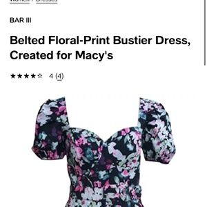 Bar III bustier floral dress